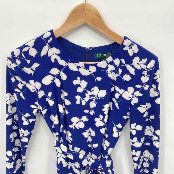 Lauren Ralph Lauren NWT Stitch Fix Anja Long Sleeve Stretch Dress in Blue // 0 - Picture 4 of 9
